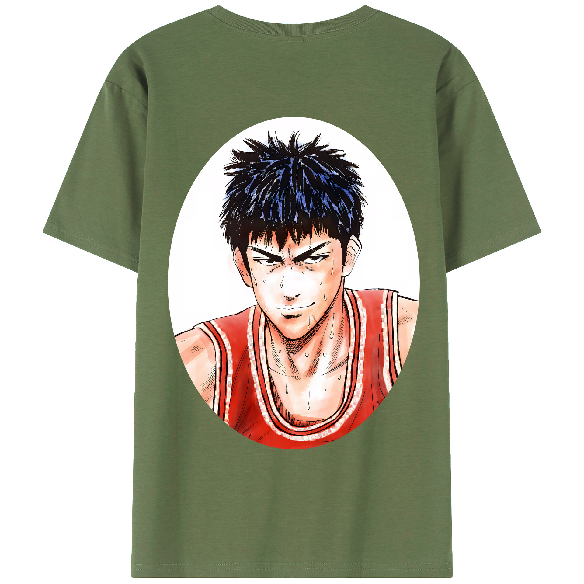 （画像用） SLAM DUNK／スラムダンク 綿100％ メンズ半袖Tシャツ（バックプリント） 通気性